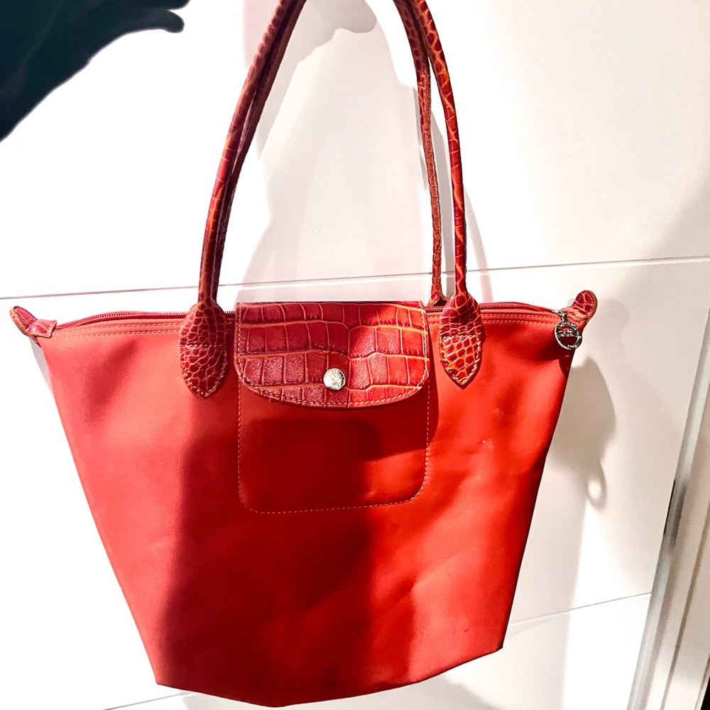 Longchamp pliage bag small (not mini) lovely Hermes orange Good condition